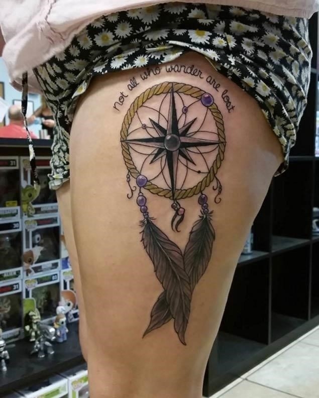 Nautical dreamcatcher tattoo