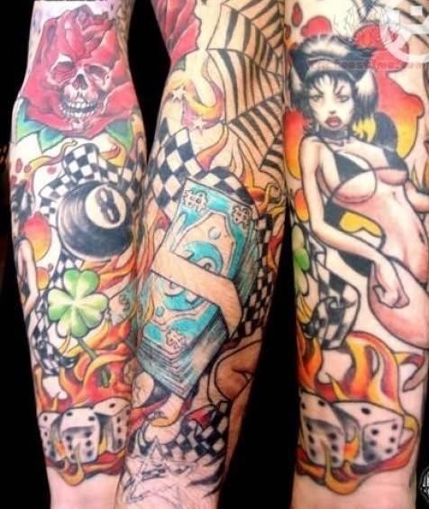 Old school colorful tattoo
