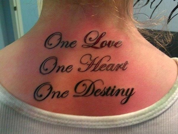 One love script tattoo