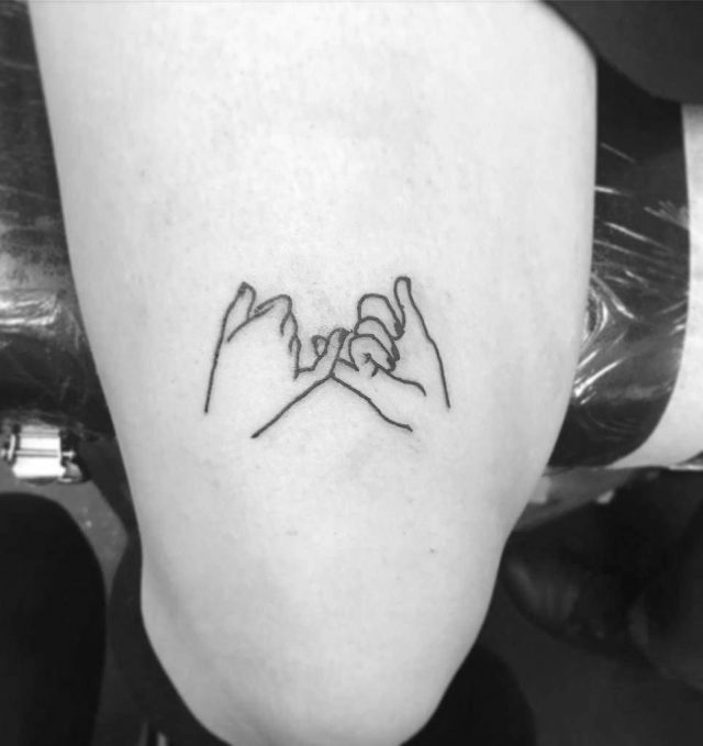 Outline pinky promise tattoos codeytattoo