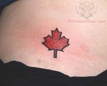 Petriotic canada leaf tattoo