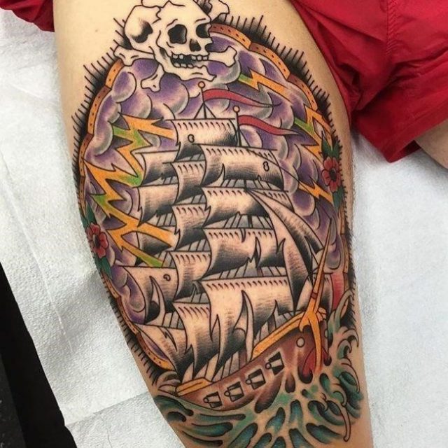 Pirate ship tattoo 14 650×650