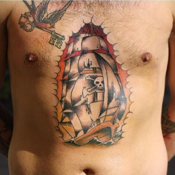 Pirate ship tattoo 34