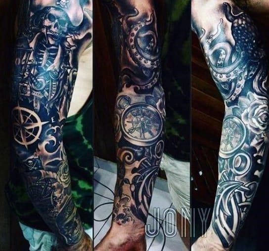Pirate ship tattoo ideas for males