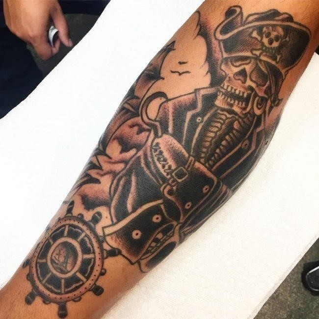 traditional pirate tattoo sleeve