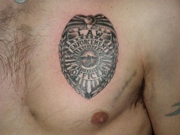 Police Badge American Flag by Manny Abadi TattooNOW