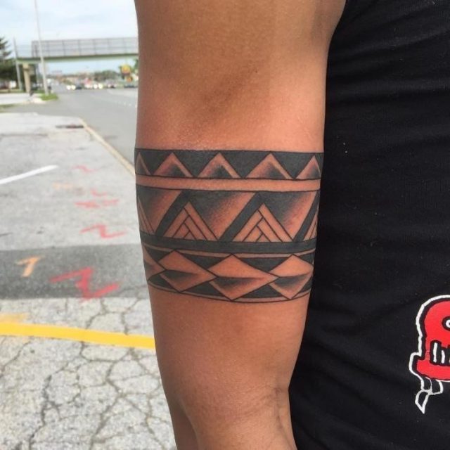 Polynesian armband tattoo