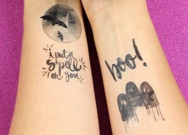 Printable watercolor halloween tattoos4