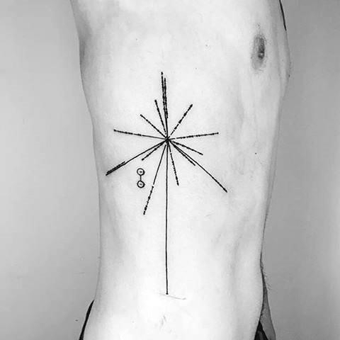 Remarkable pulsar map tattoos for males on rib cage side