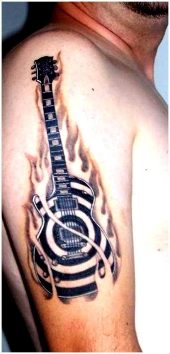 Right bicep guitar tattoo