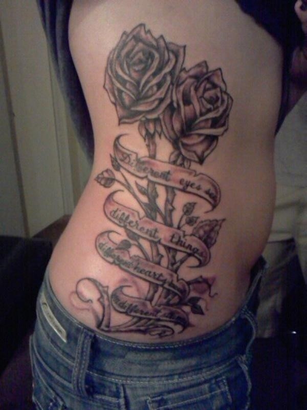 Rose rib tattoo