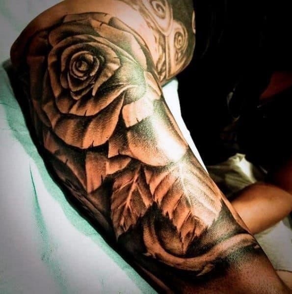 Rose sleeve for mens tattoo ideas