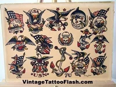 Sailor jerry vintage tattoo designs