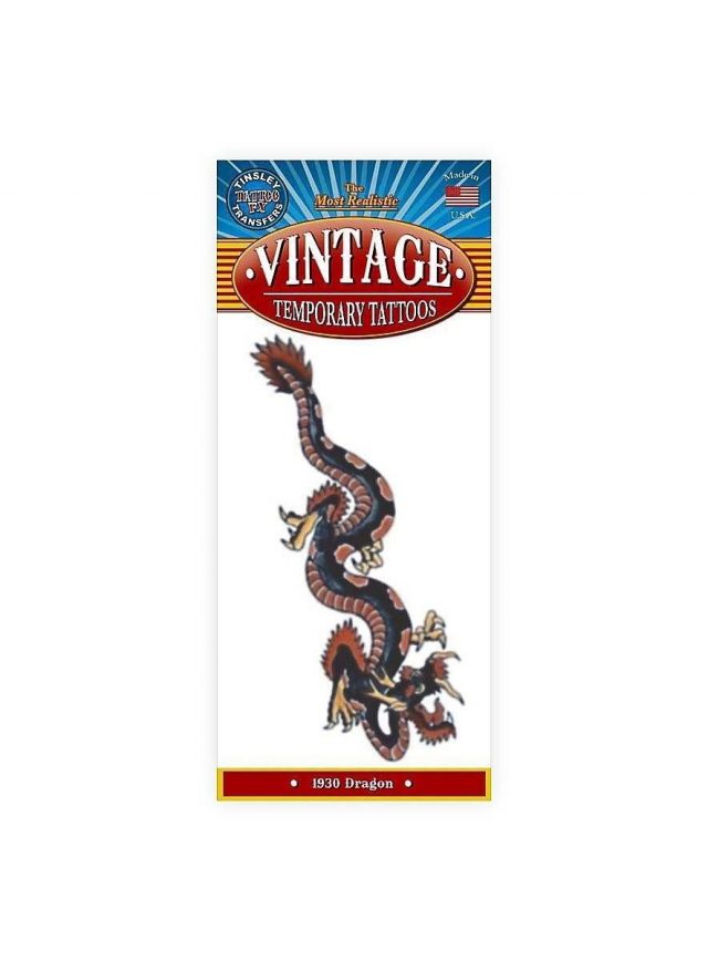 Schwarzer drache vintage klebe tattoo  mw 130094 1