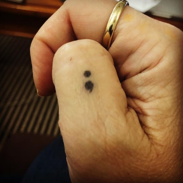 Semicolon tattoo 123