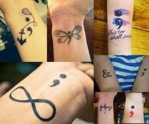 Semicolon tattoos collage