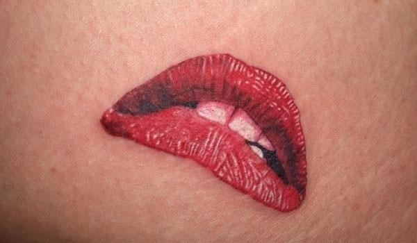 Sexy lip tattoo