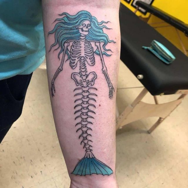 Skeleton mermaid gulf