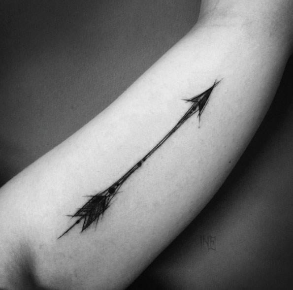 Sketch arrow tattoo design