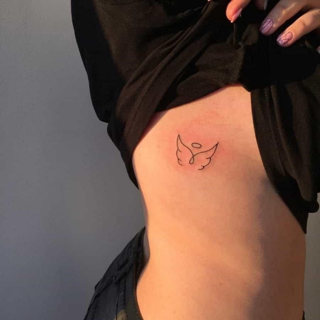 Small minimalism angel wing tattoo blanihorvath