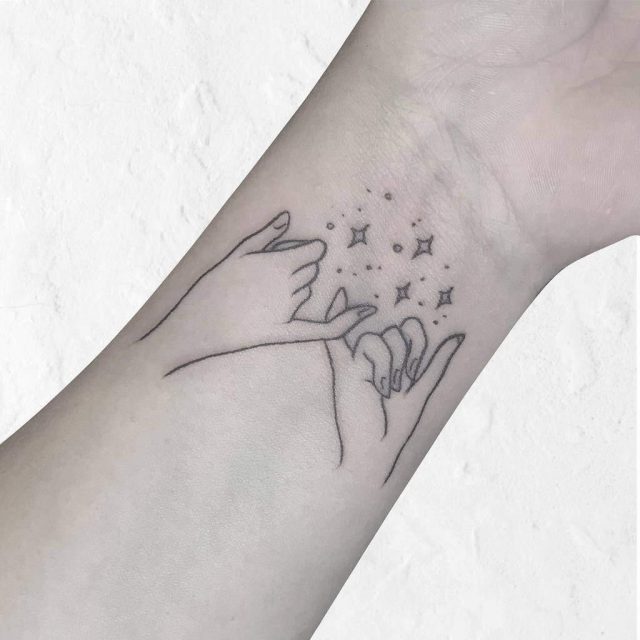 Small minimalist pinky promise tattoos backtobasicstattoo