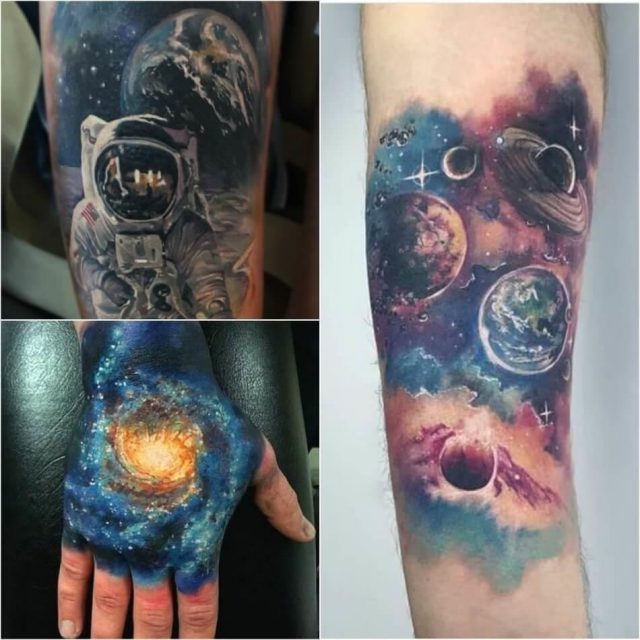 Space tattoo planet tattoo cosmonaut tattoo