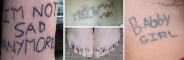 Stick and poke tattoos examples