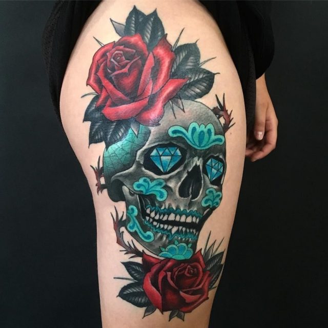 Sugar skull tattoo 5