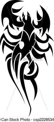 Tattoo design of scorpion vintage eps vector csp22285343