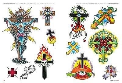 Tattoo drawing flash 2 cross colour neo traditional