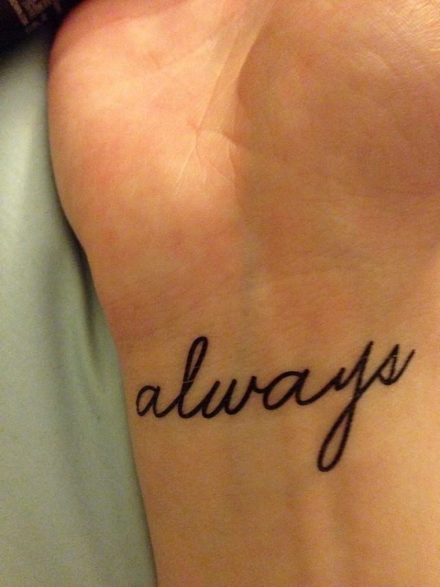 Tiny tattoo idea tattly tiny tattoo always wrist harry potter