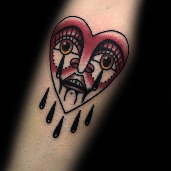 Crying Heart Tattoo Meaning  Inkspired Magazine