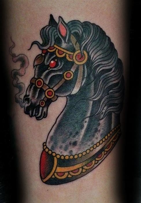Traditional horse male tattoos