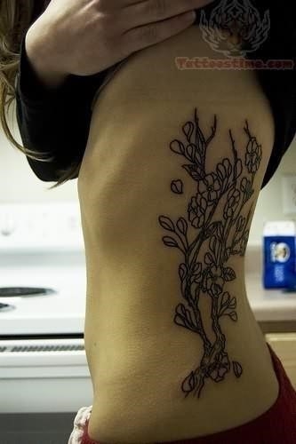 Tree tattoo for side rib