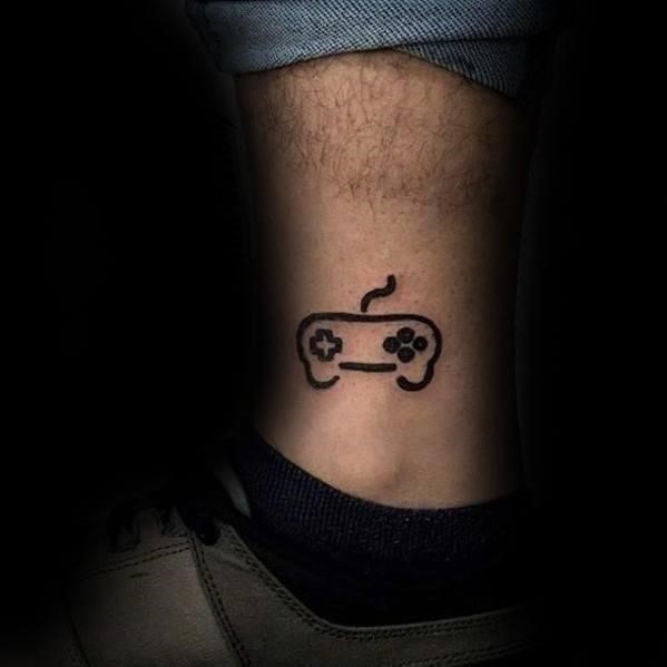 Video game controller mens simple tattoo design ideas on legs