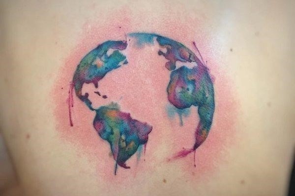 World map tattoo design 12