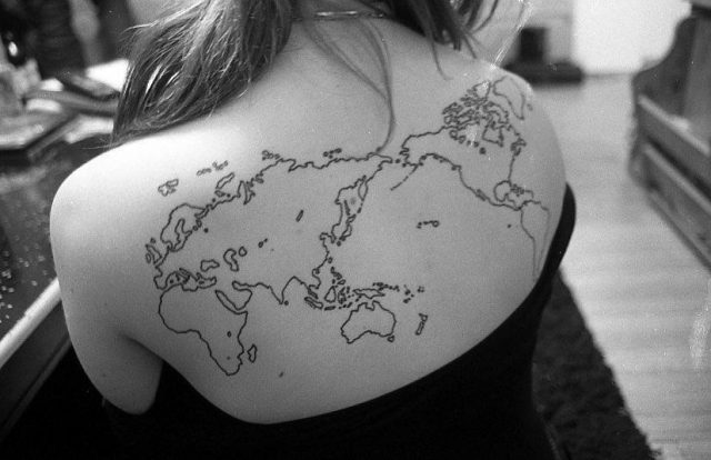 World map tattoo1