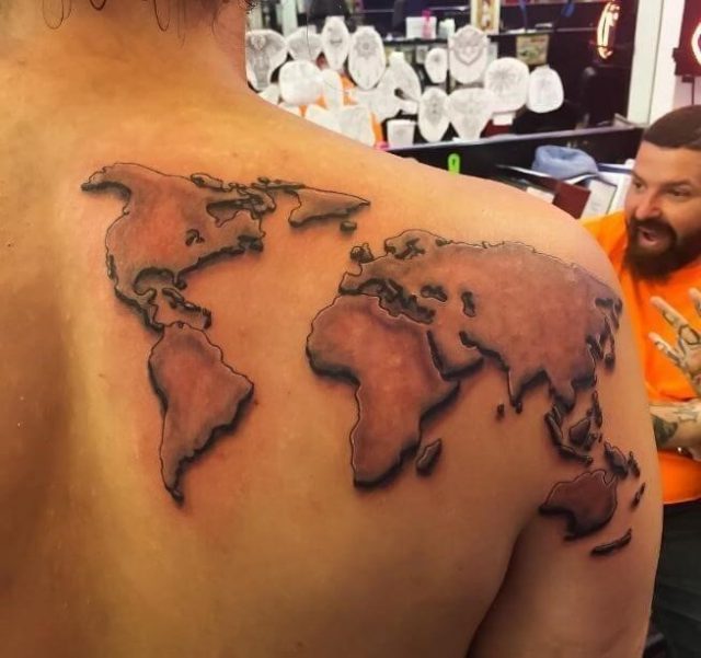 World map tattoos