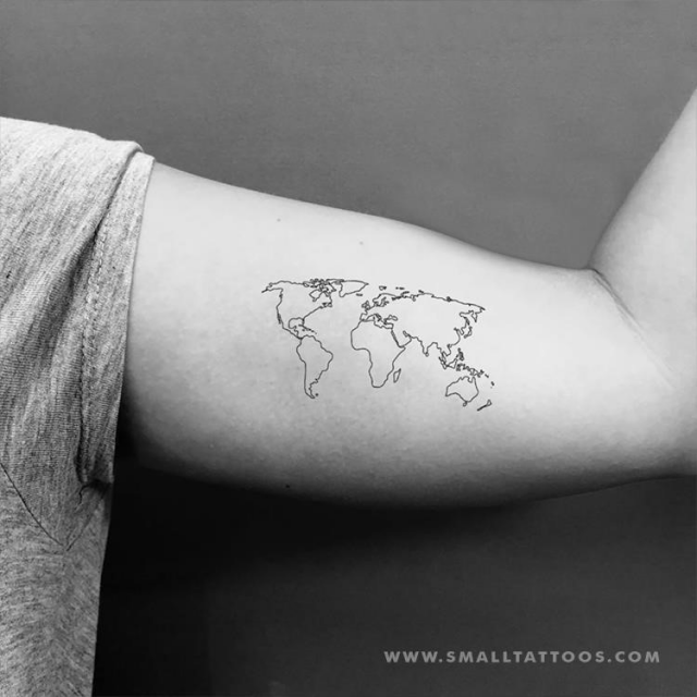 World map temporary tattoo 1024×1024