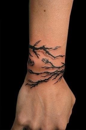 Wrist tattoo root design for men