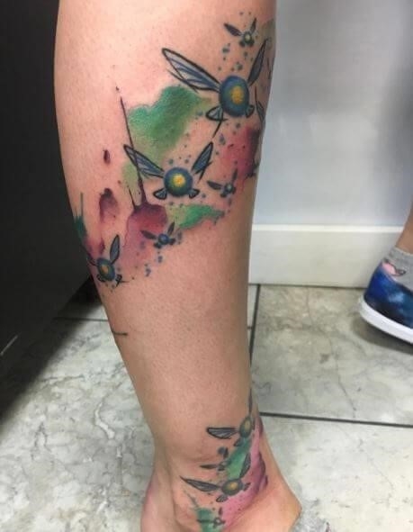 Zelda tattoos on calf